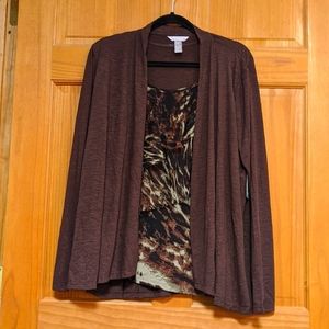 🟤Cardigan with attached tank🟤